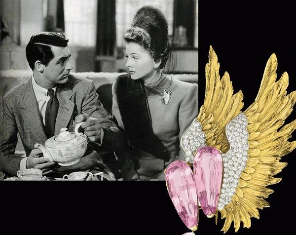 <p><em>На фото: Джоан Фонтейн с брошью «Крыло» от Вердуры в фильме Хичкока «Подозрение», 1941 год.</em></p>
<p><em>*источник Pinterest</em></p>