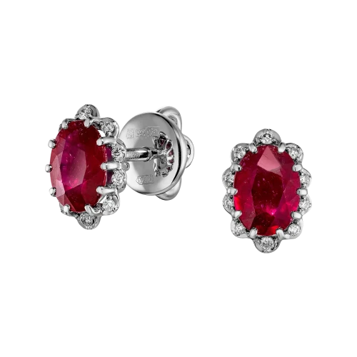 Серьги с рубином «Слияние страстей»