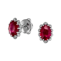 Серьги с рубином «Слияние страстей»