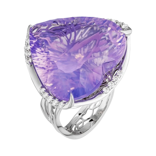 Кольцо «Лавандовое сердце»