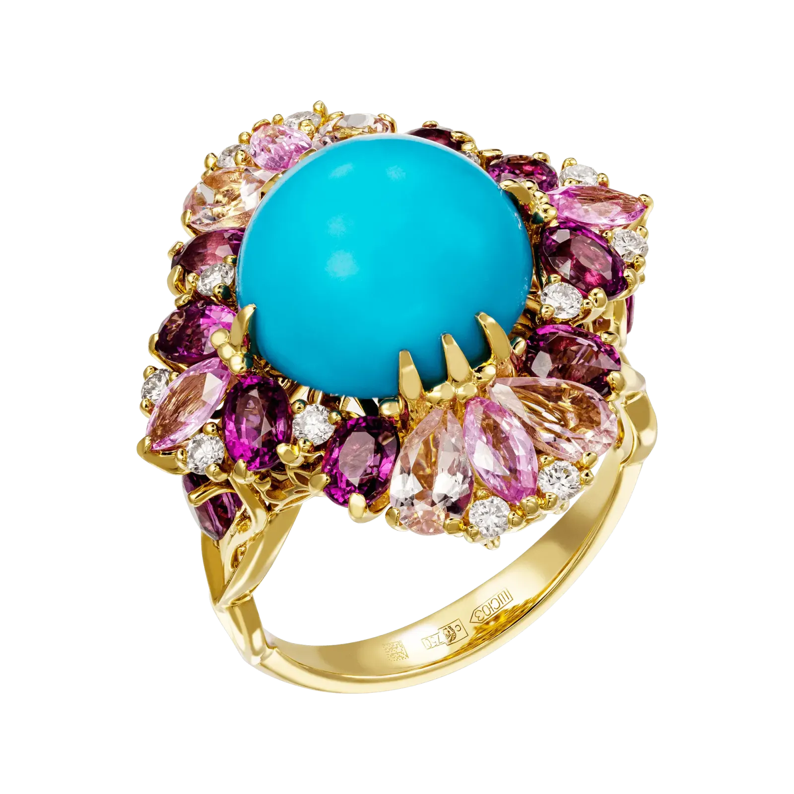 Кольцо с бирюзой «Театральный стиль»