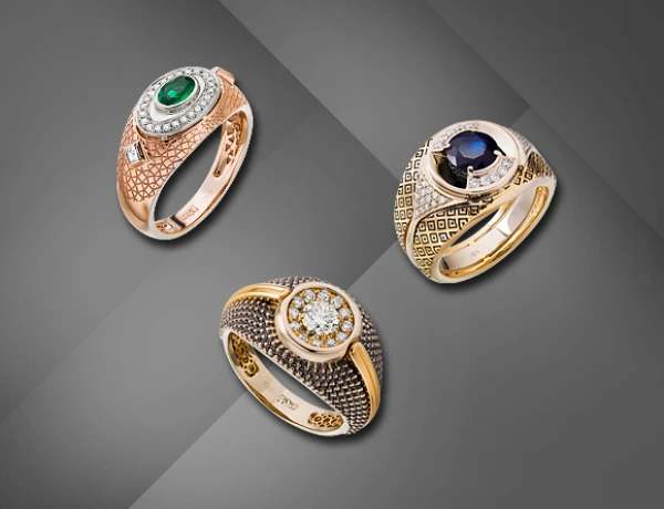 Серия мужских колец "Кардинал" фото